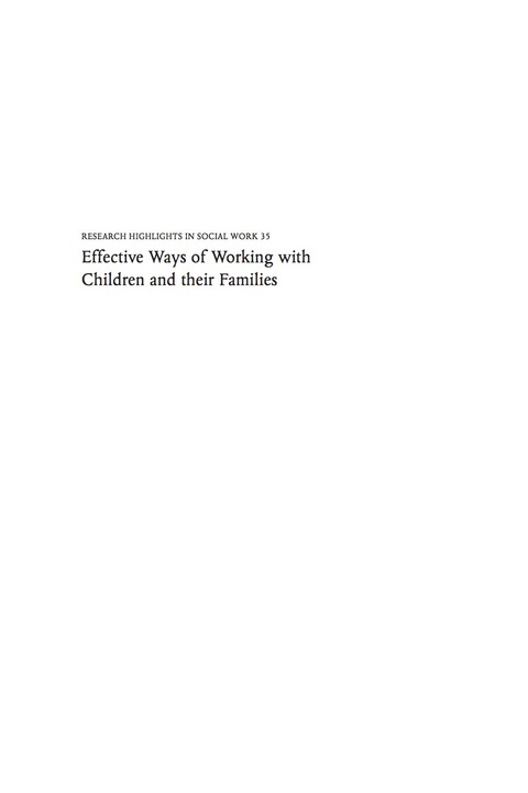 Effective Ways of Working with Children and their Families